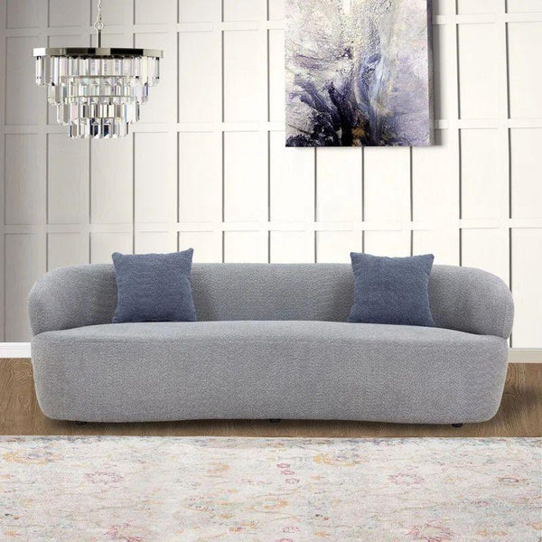 Sophisticated Gray Boucle 3-Seater Sofa Swedish Wood By Alhome - 110110905 - ALHOME