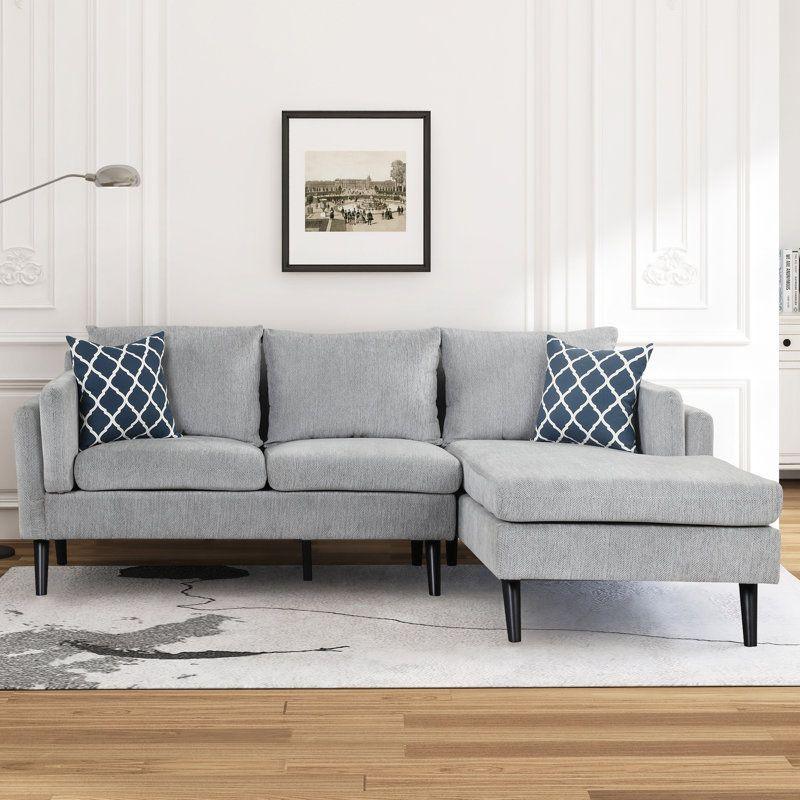 Modern Linen L-Shape Sofa - 270x150x85x85 cm - By Alhome - ALHOME