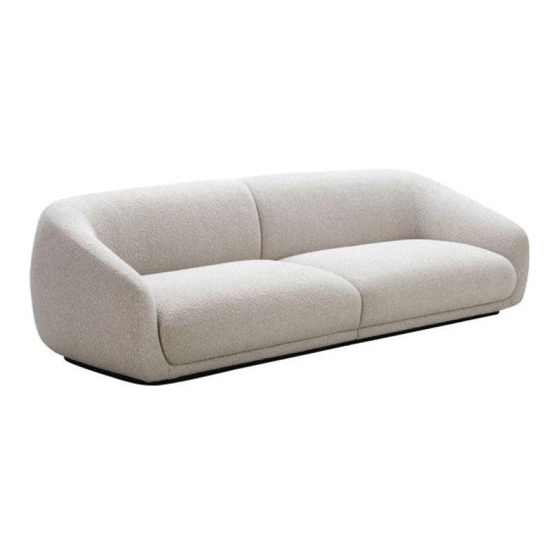 Alhome beige Boucle 3 Seater Sofa - 110110871 - ALHOME