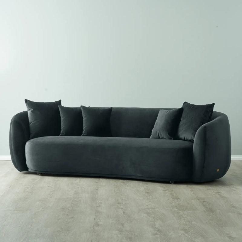 Velvet 3-Seater Sofa in Timeless Black By Alhome - ALHOME