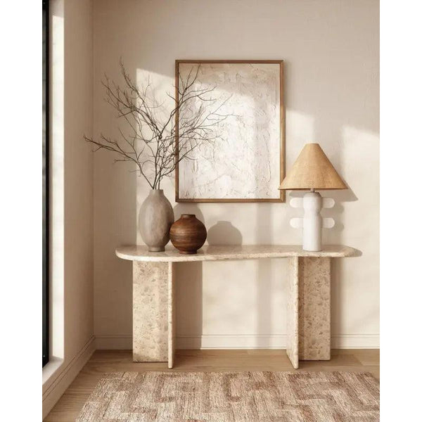 Treventino Sophisticated Off-White Marble Console Table By Alhome - Zrafh.com - Your Destination for Baby & Mother Needs in Saudi Arabia