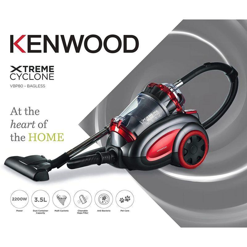 Kenwood Bagless Canister Vacuum Cleaner 3.5 Liters 2200 W - Red - OWVBP80.000RG - 