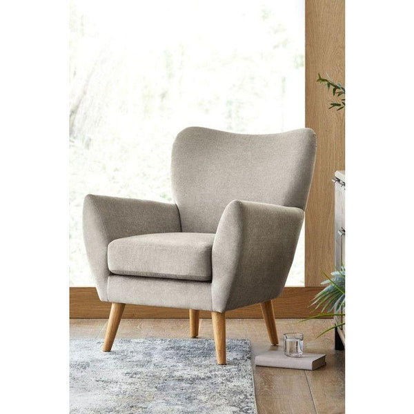 Modern Gray Velvet Chair Swedish Wood By Alhome - ALHOME