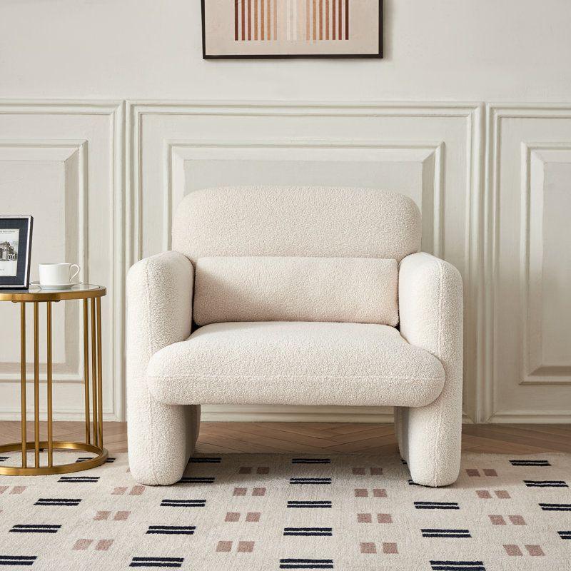 Modern Bouclé Chair - 90x85x85 cm - By Alhome - ALHOME