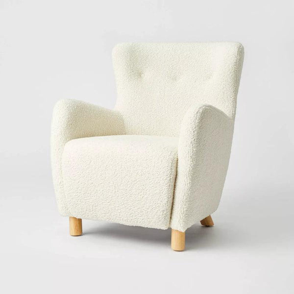 White Bouclé Chair By Alhome - 110111723 - ALHOME