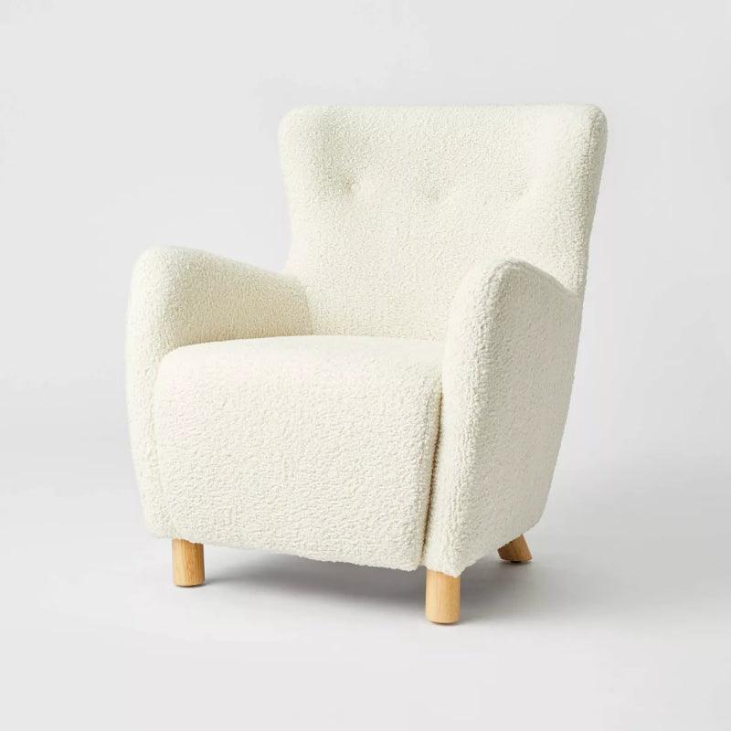 White Bouclأ© Chair By Alhome - 110111723 - ALHOME