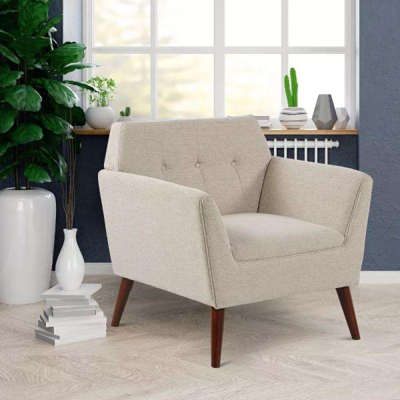 Modern Functional Linen Arm Chair - 90x85x85 cm - By Alhome - ALHOME