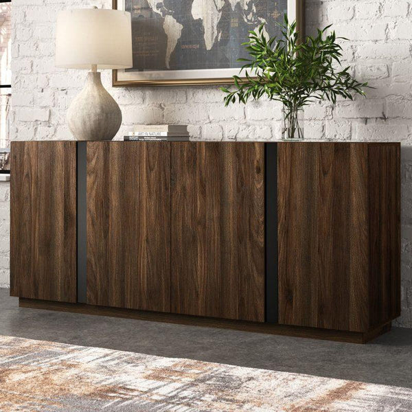 Wood-Crafted Buffet with Contemporary Flair By Alhome - ALHOME