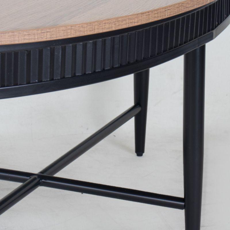 Wooden Oval Center Table With Metal Frame - Light Wood By Alhome - ALHOME