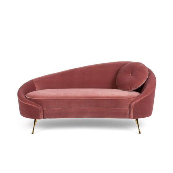 Deep Pink Velvet 2-Seater Sofa Swedish Wood By Alhome - ALHOME