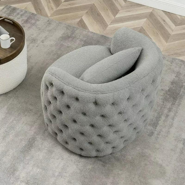 Gray Boucl√© Chair for Subtle Elegance By Alhome - ALHOME