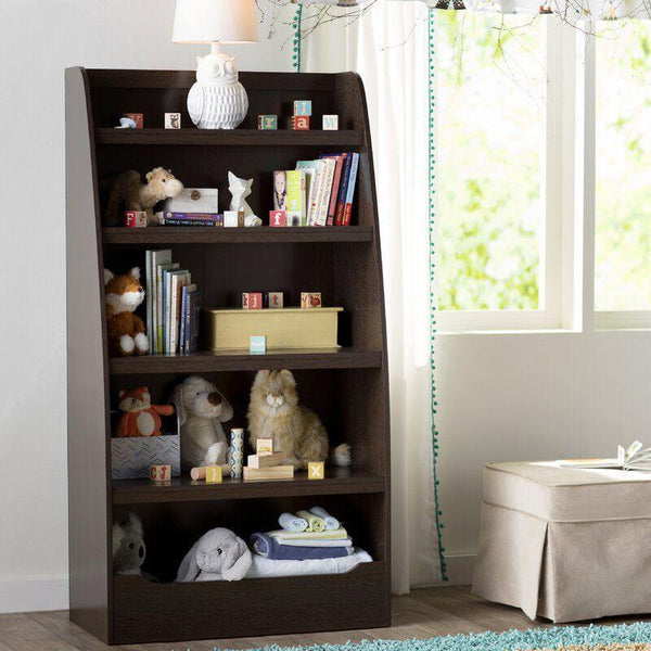 Kids Bookcase: 79x39x150 Wood, Brown by Alhome - ALHOME