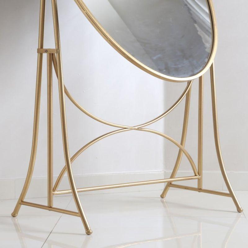 Mirrors With Iron Stands - Mobile - Metal + Glass - Gold - 110111946 - By Alhome - ALHOME