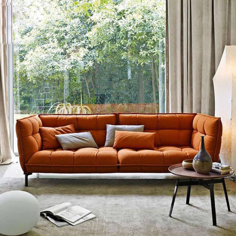 3-Seater Velvet Sofa in Lively Orange By Alhome - ALHOME