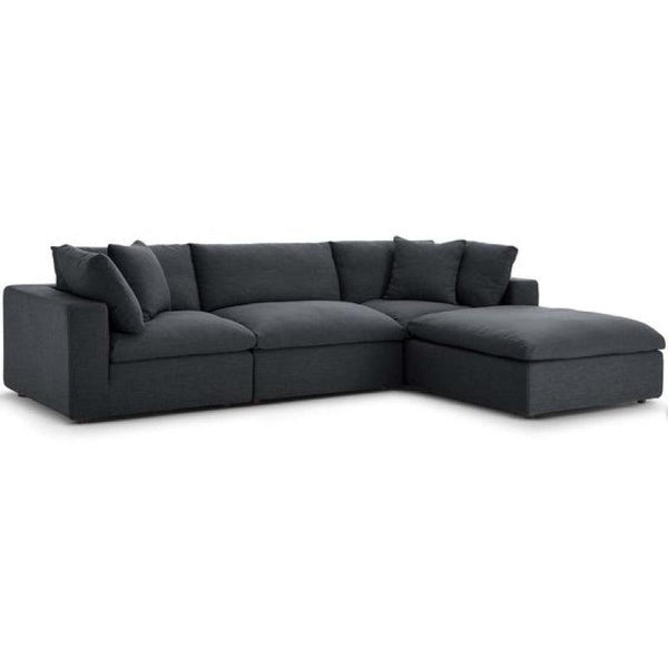 Dark Gray Velvet 3-Seater Sofa By Alhome - ALHOME