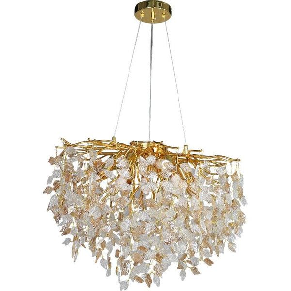 Modern chandelier, diameter 60, gold + honey + transparent - E14*10L By Alhome - ALHOME