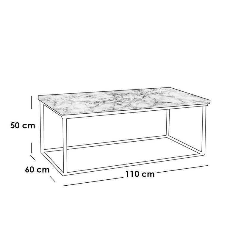 Coffee Table 110x60x50 cm - White & Black By Alhome - ALHOME