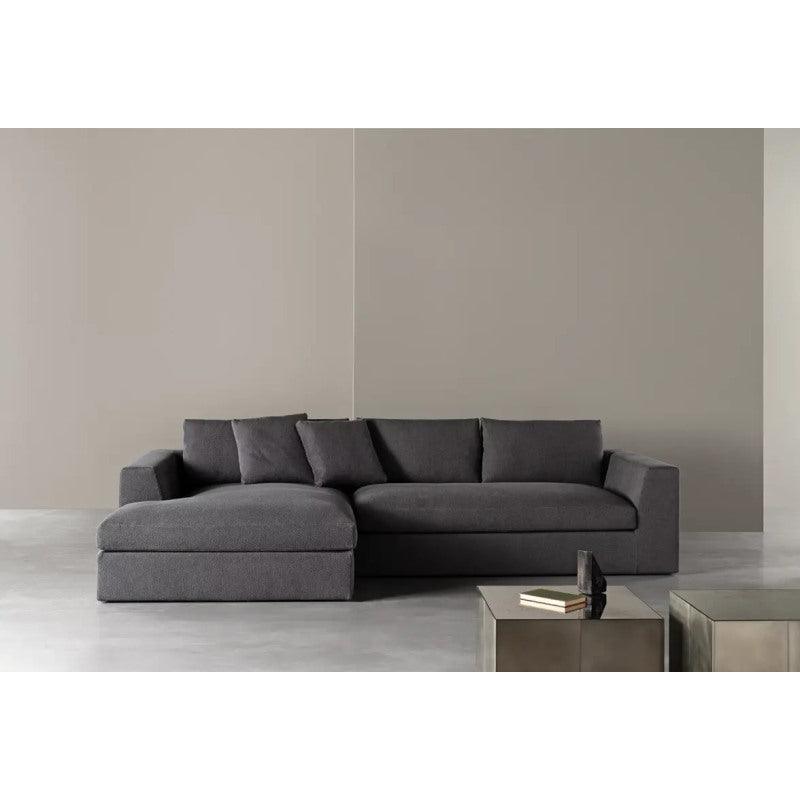 Linen Corner Sofa - Grey - 250x150x85x85 cm - By Alhome - ALHOME