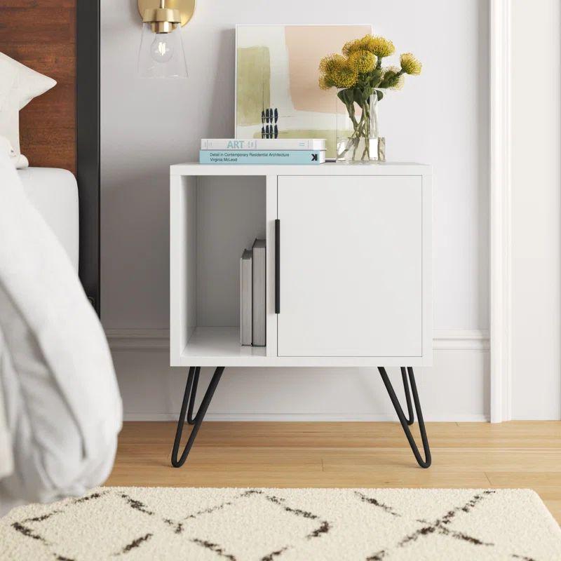 Melamine Nightstand with Iron Frame By Alhome - ALHOME