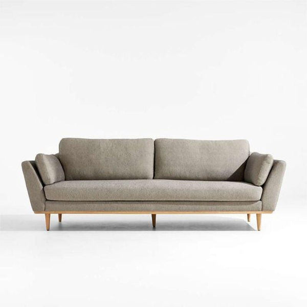 Modern Gray Linen 3-Seater Sofa Swedish Wood By Alhome - ALHOME