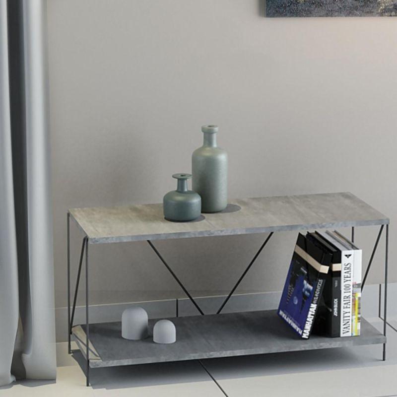 Multi-Use Shelving Unit With Two Layers From Malaysian Wood - 82x31x38.7 cm - By Baity - ALHOME