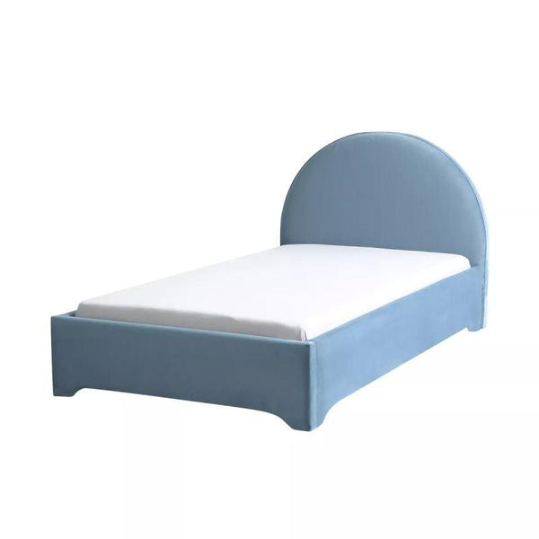 Kids' Sky Blue Fabric Upholstered MDF Bed: Serene Comfort, 120x200x140 cm by Alhome - 110112750 - ALHOME