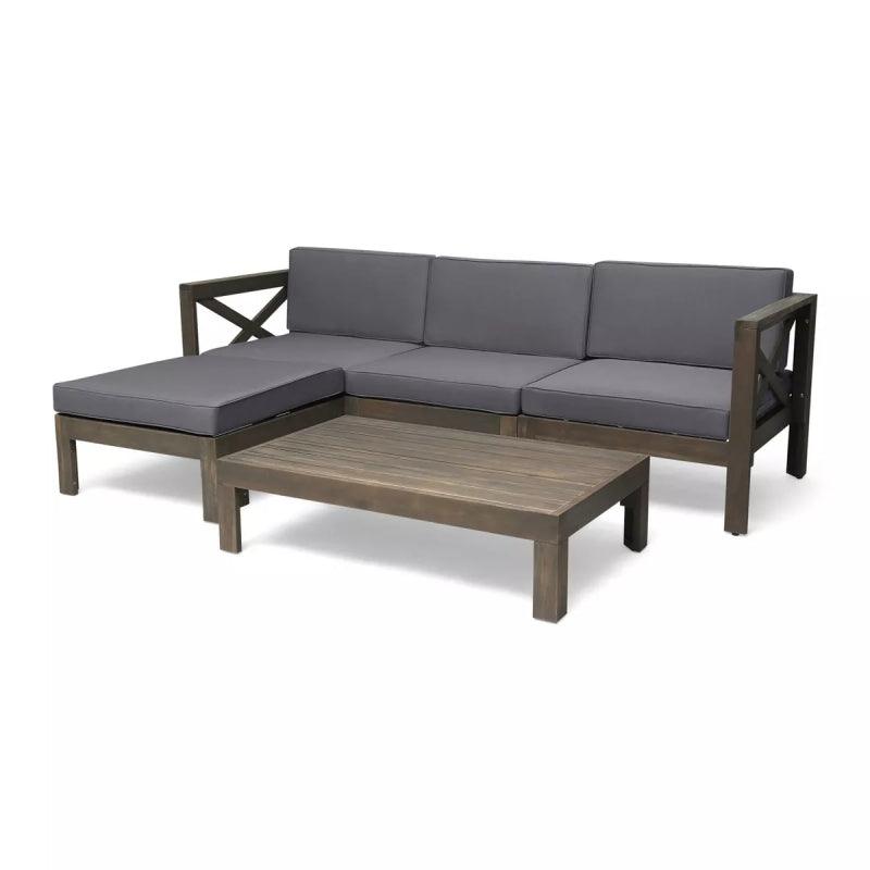 SerenityScape 2-Piece Gray Outdoor Seating Set By Alhome - Zrafh.com - Your Destination for Baby & Mother Needs in Saudi Arabia