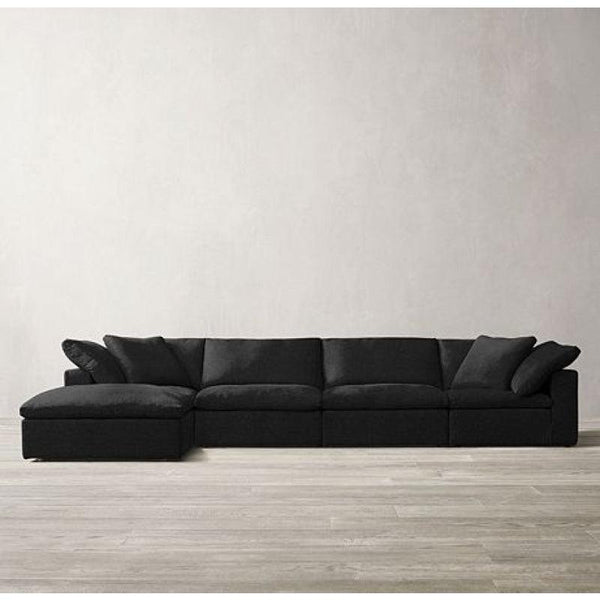 3-Seater Black Velvet Sofa By Alhome - 110111353 - ALHOME