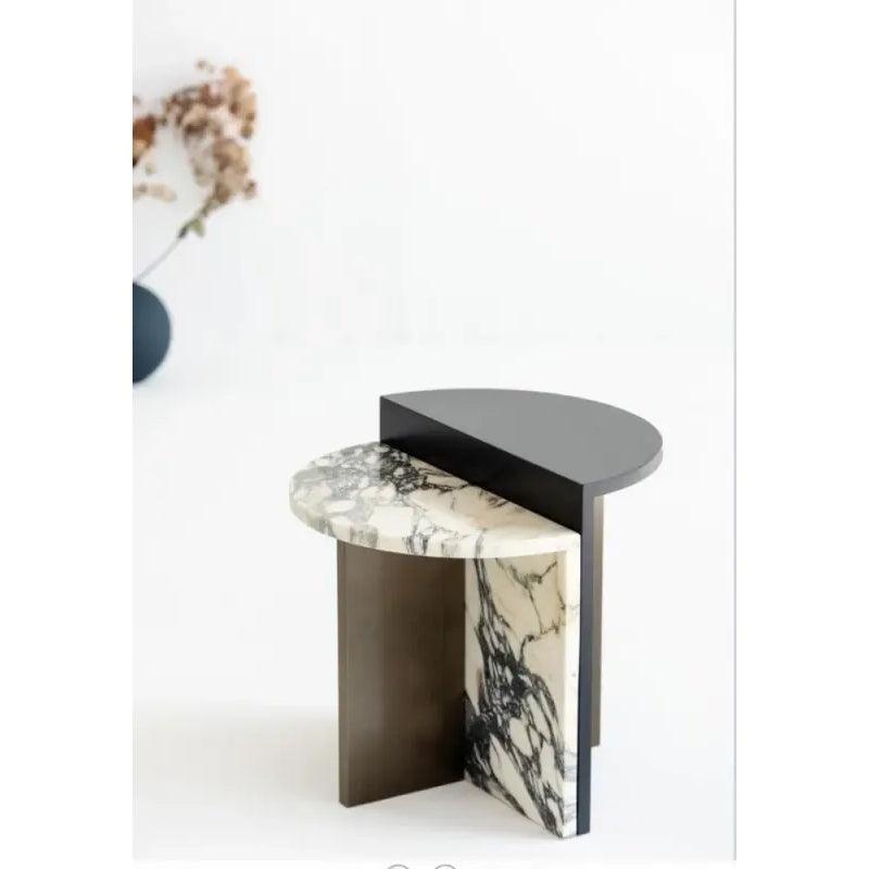 Black and White Marble Side Table By Alhome - Zrafh.com - Your Destination for Baby & Mother Needs in Saudi Arabia