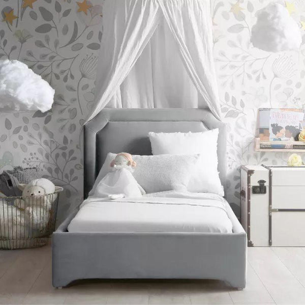 Kids Bed: 120x200x140, Grey Fabric by Alhome - ALHOME