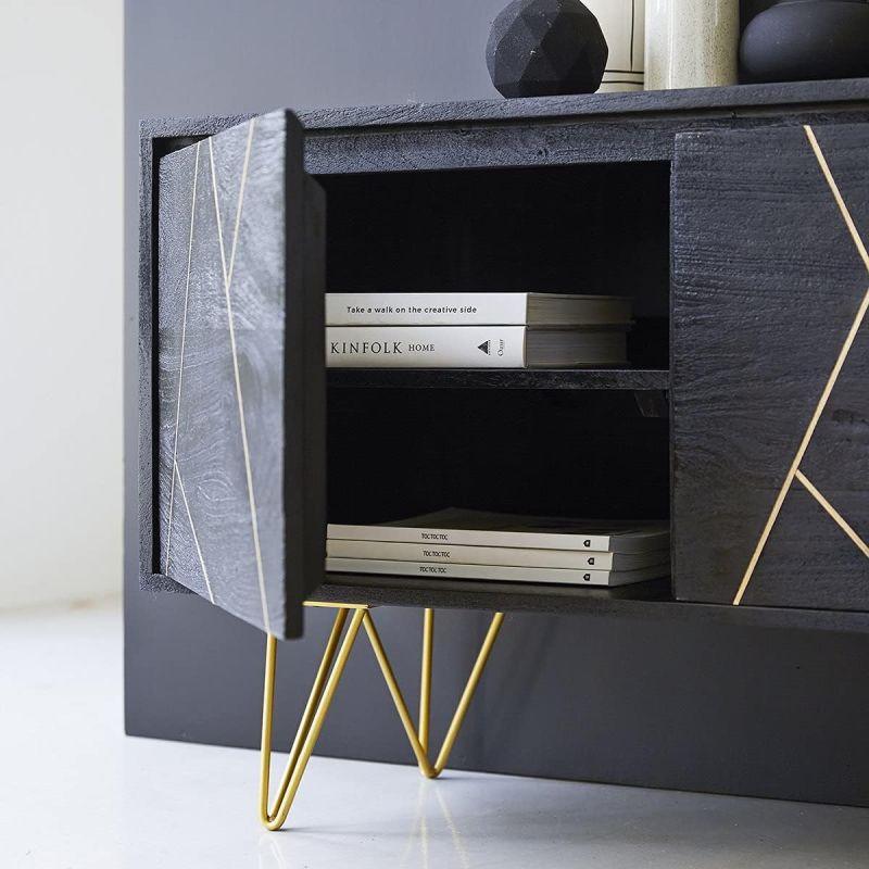 Sleek Black Wood Buffet - Modern Elegance By Alhome - ALHOME