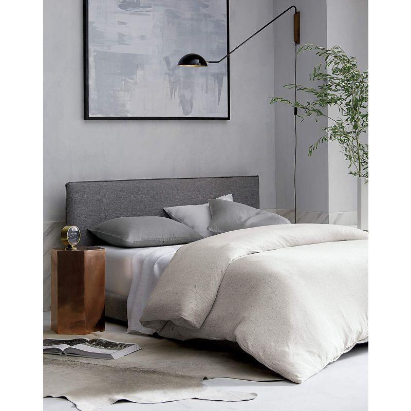 Serenity Single: Single Bed in Swedish Wood with Chenille Fabric, Color Grey, Dimensions 120x200x140 by Alhome - ALHOME