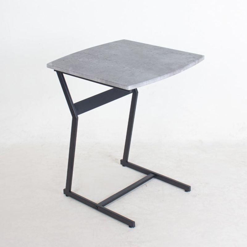 Single Guest Table With Gray Wood Top And Black Metal Bases By Alhome - ALHOME