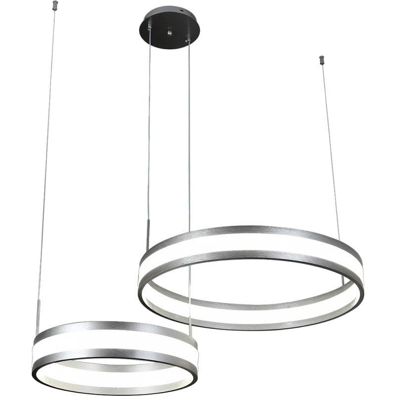 Modern Chandelier With Two Grey Rings With 3 Lights - 85 W By Alhome - ALHOME