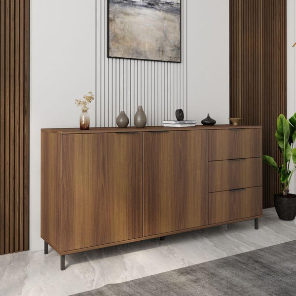 Brown Console with 2 Doors and 3 Drawers By Alhome - ALHOME