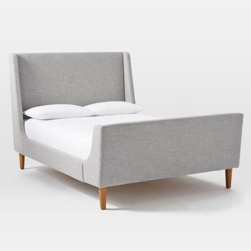 Grey Chanel Chic Single Bed Crafted from Swedish Wood and MDF By Alhome - 110112579 - ALHOME