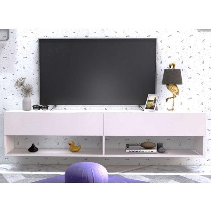 White TV Unit With Contemporary Elegance By Alhome - 110113246 - ALHOME