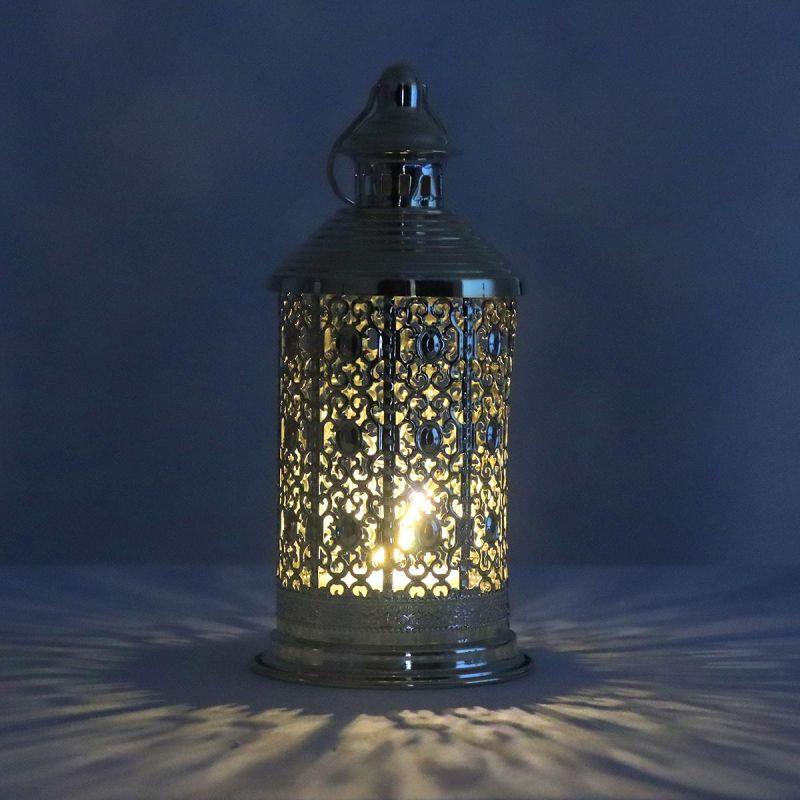 Round Steel Ramadan Lantern With Led Lighting - Gold - 26X12X12 Cm - By Family Ship - ALHOME