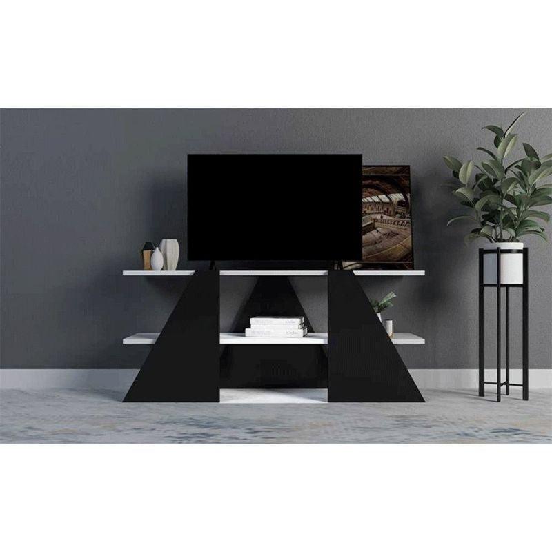 Black TV Unit With Sleek and Contemporary Entertainment Center by Alhome - 110113166 - ALHOME