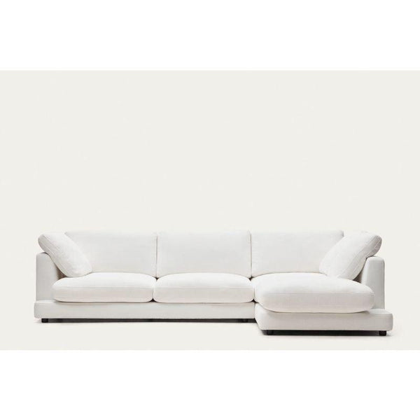 White Swedish Wood L-Shape Sofa - Size: 270x160x85x85, Material: Velvet By Alhome - ALHOME