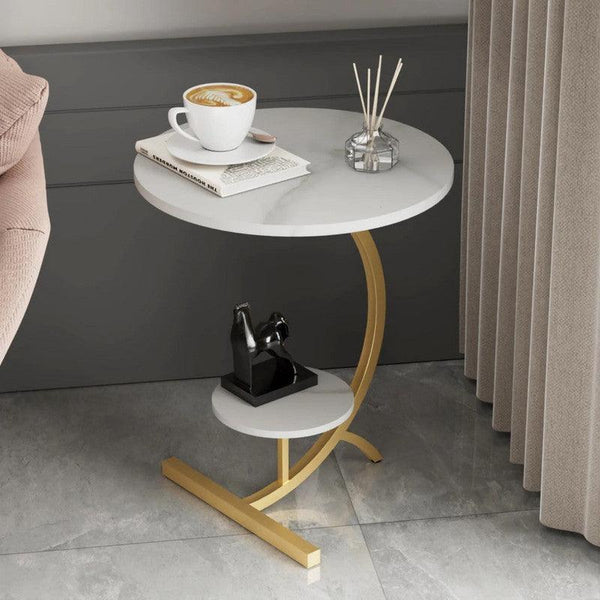 Side Table 45x55 cm - Grey & Gold By Alhome - ALHOME