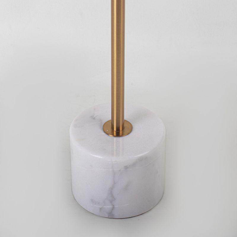 Modern Single Side Table With A White Marble Base And A Golden Stainless Steel Circular Top By Alhome - ALHOME