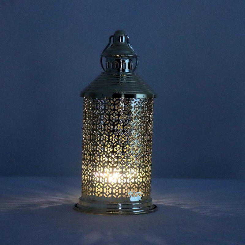 Round Steel Ramadan Lantern With Led Lighting - Gold - 26X12X12 Cm - By Family Ship - 600007812 - ALHOME