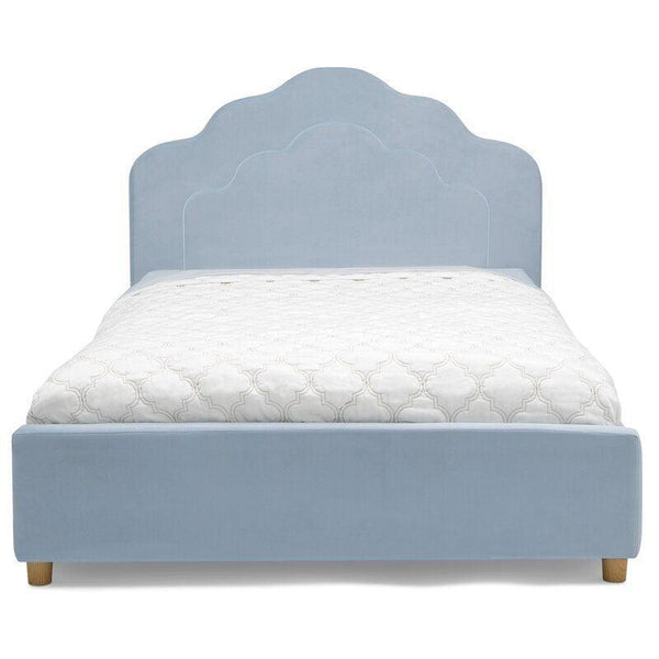 Kids Bed: 120x200x140 Wood, Sky Blue Fabric by Alhome - ALHOME