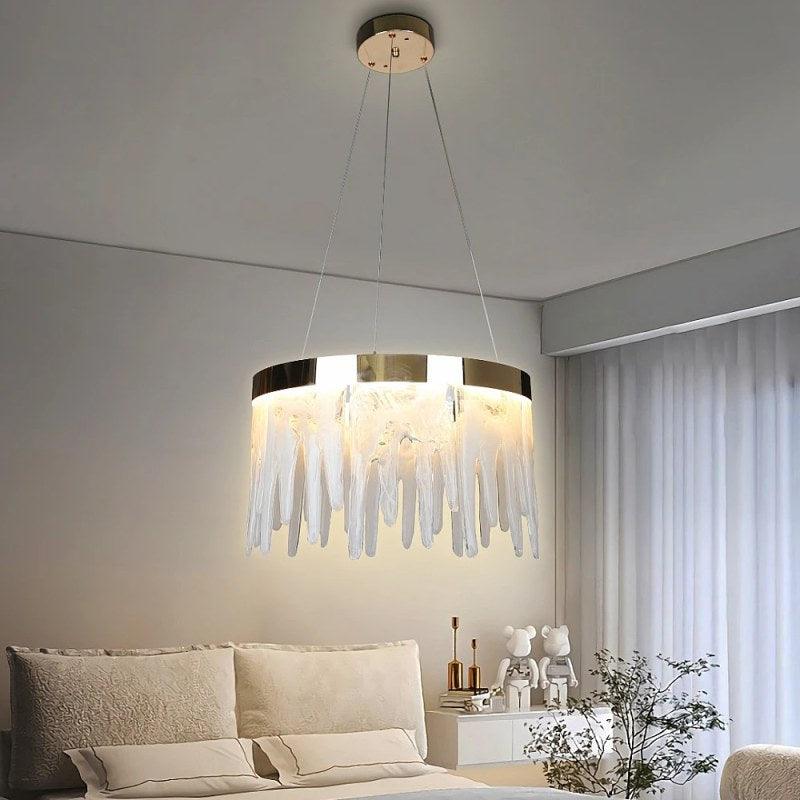 Modern Gold Chandelier With 3 Lights - 42 W- Diameter 45 cm By Alhome - ALHOME