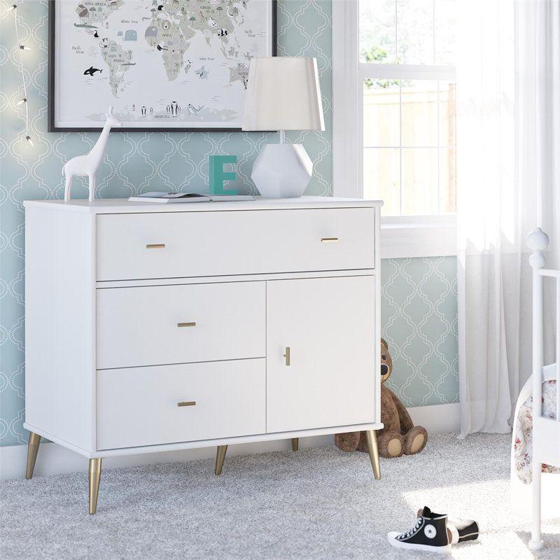 Kids Dresser: 89x40x79 Wood, Off White by Alhome - ALHOME