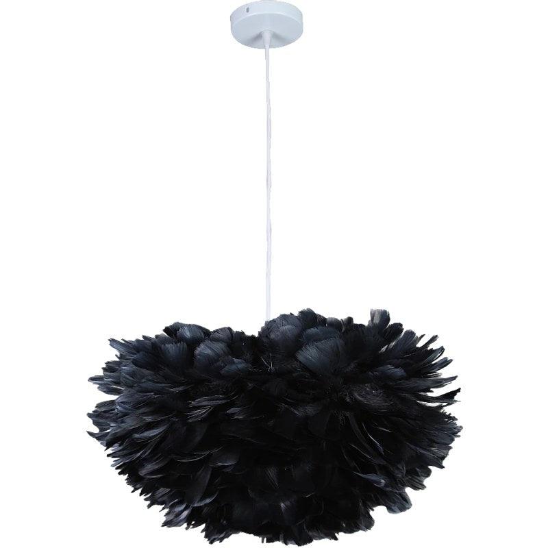 Modern Feather Chandelier - Black - 60 cm By Alhome - ALHOME