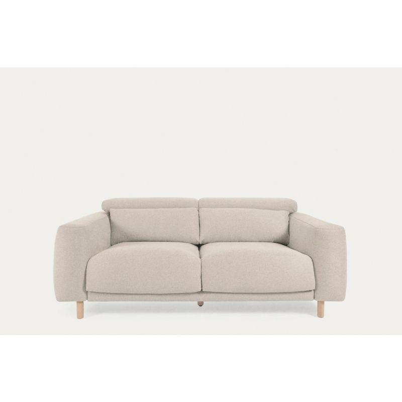 Beige Swedish Wood 3-Seater Sofa - Size: 220x85x85, By Alhome - 110112201 - ALHOME