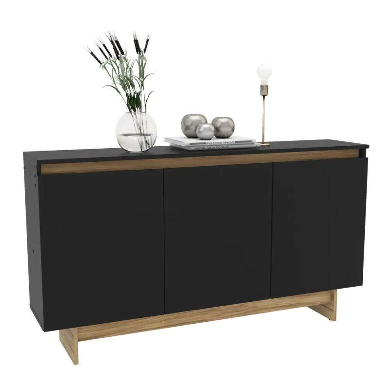 Black Console with Brown Base By Alhome - ALHOME