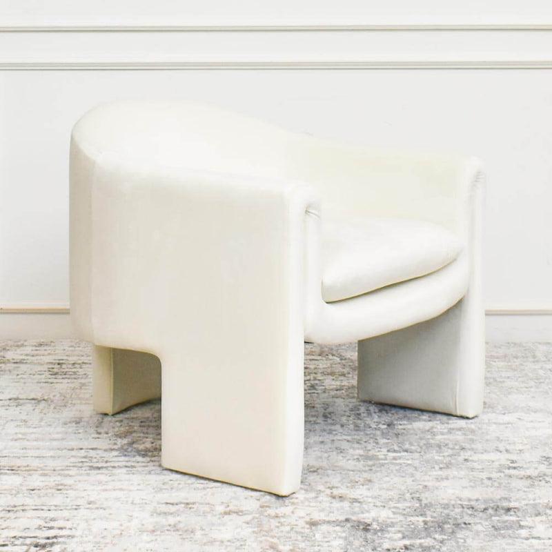 Velvet Lounge Chair in Crisp White By Alhome - 110111226 - ALHOME